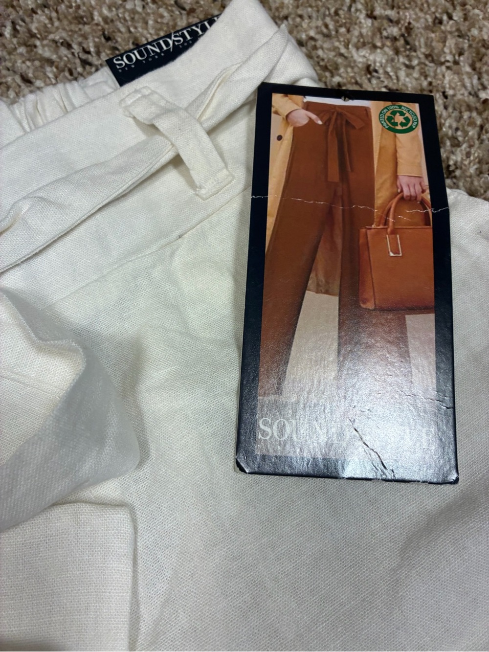Soundstyle Fifth Avenue Linen Blend High Waisted Wide Leg Pants - Picture 6 of 12